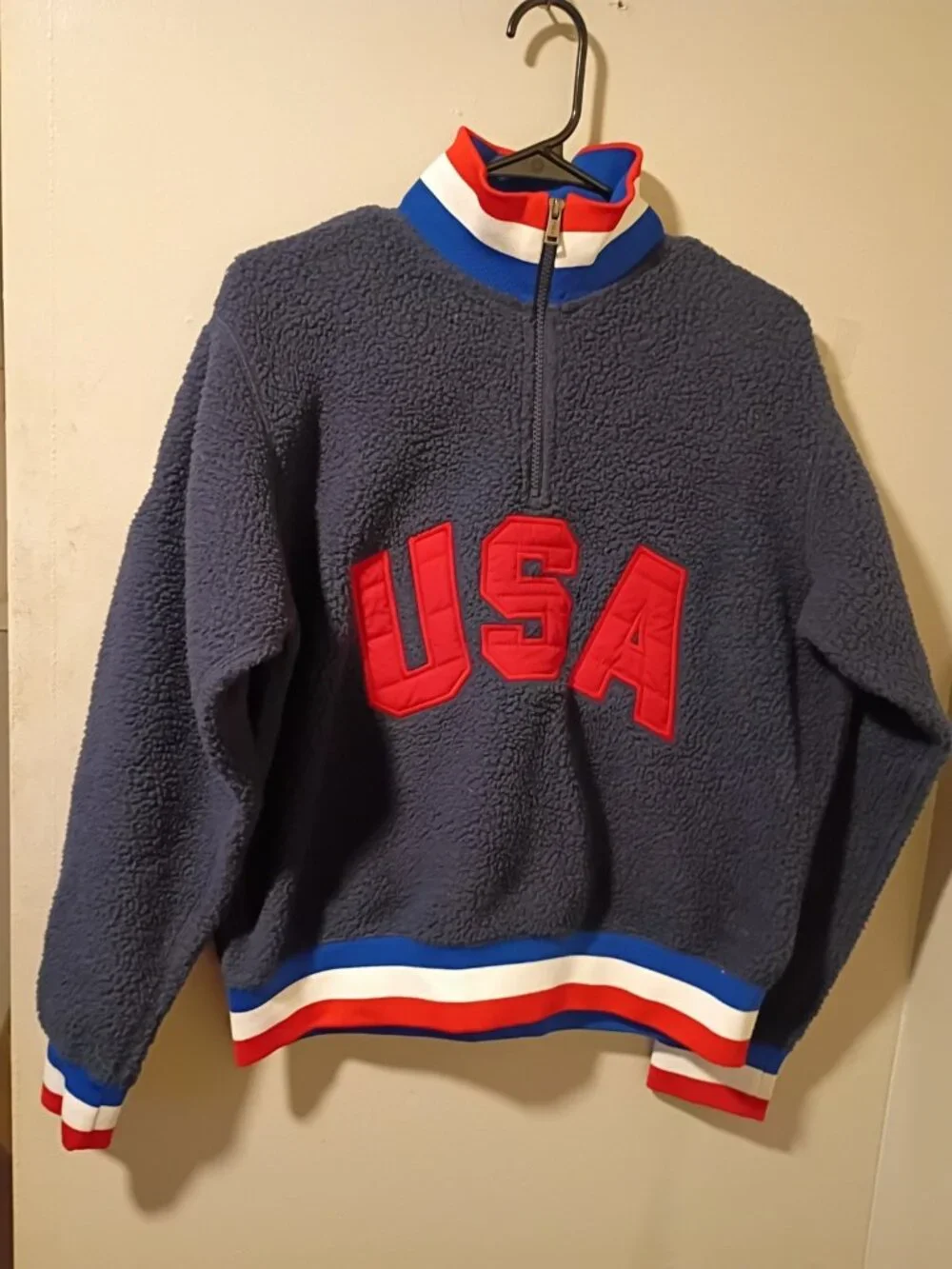 Men's Polo Ralph Lauren Olympics Team USA Pile Fleece Jacket NAVY Medium